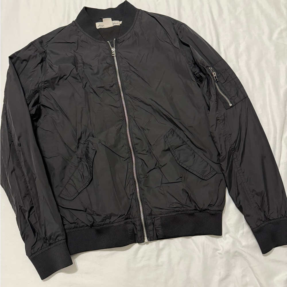 H&M Men's Classic Black Bomber Jacket